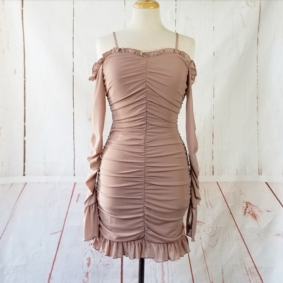 Material Girl Dresses & Skirts - MATERIAL GIRL Off-The-Shouldr Ruched Bodycon Dress